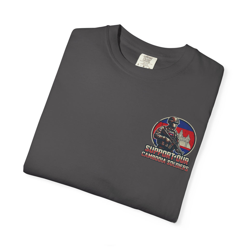 Support Our Cambodia Soldiers T-shirt | Cambodian Flag Military Design