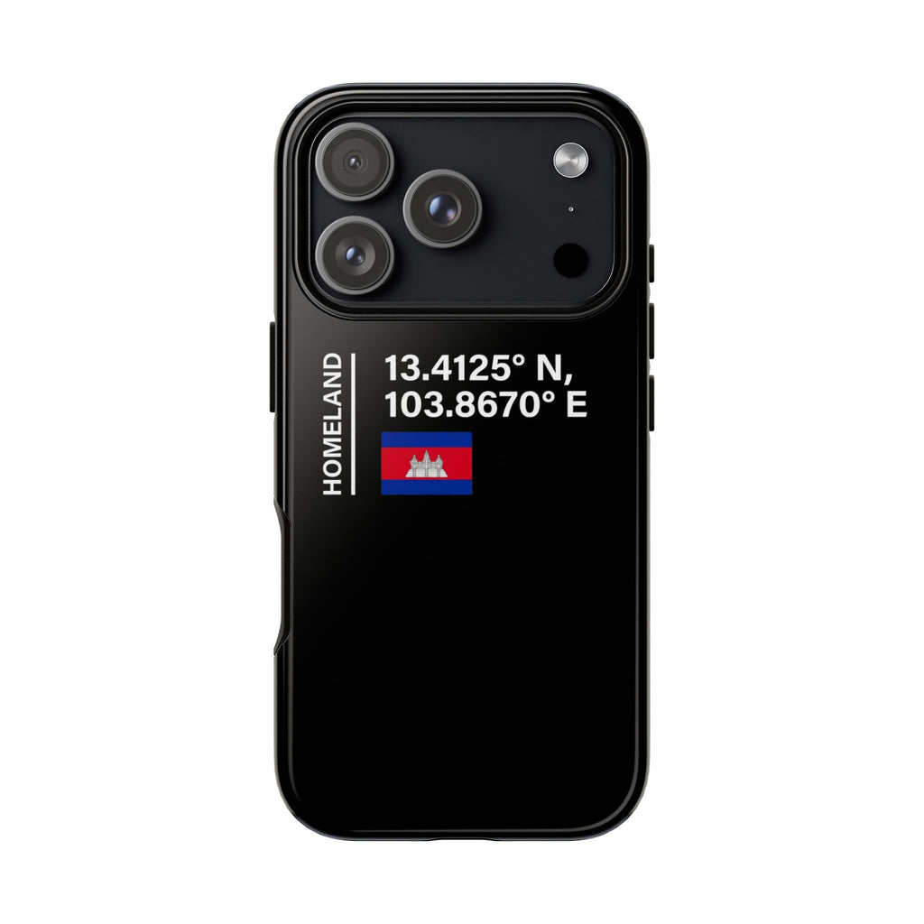 Cambodia flag coordinates Tough Case | Phnom Penh GPS phone cover