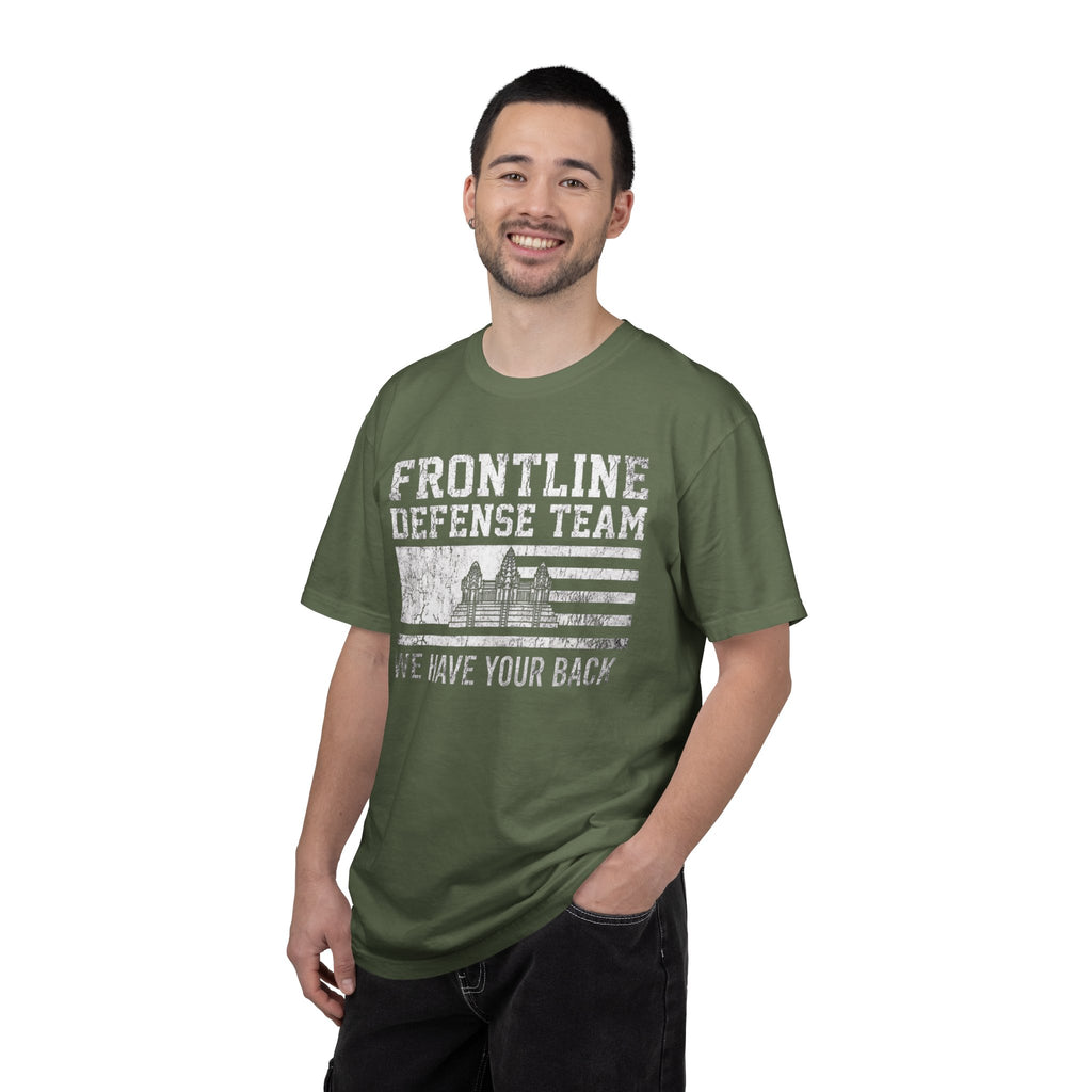 Frontline Defense Team We Have Your Back T-shirt | Military Flag Design