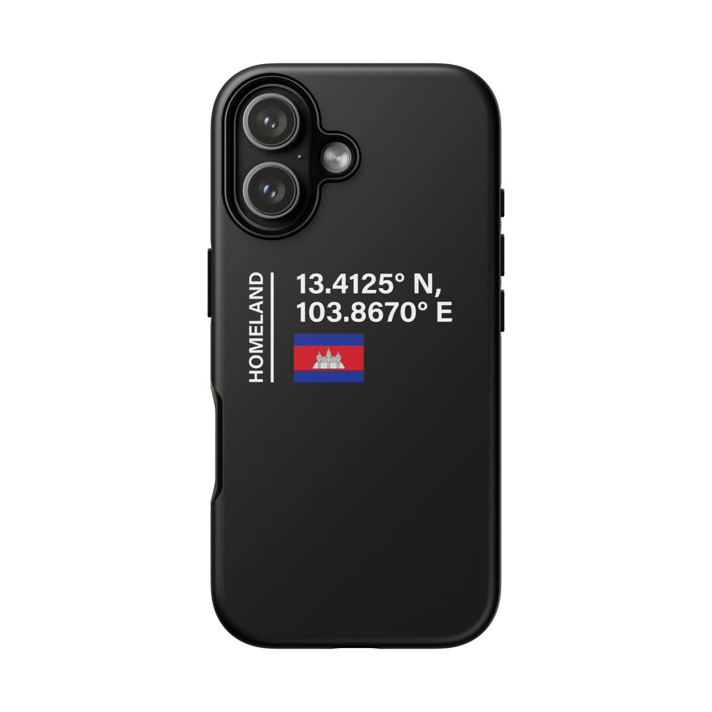 Cambodia flag coordinates Tough Case | Phnom Penh GPS phone cover