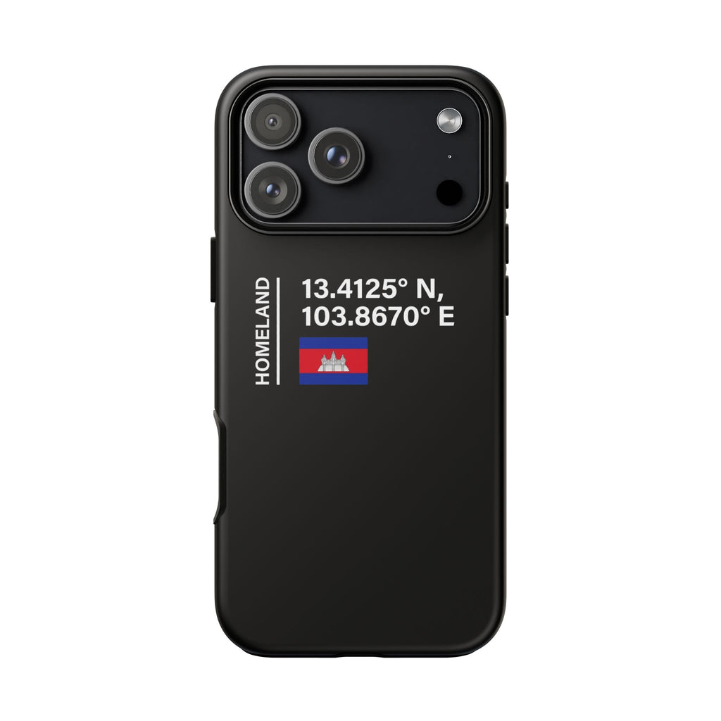 Cambodia flag coordinates Tough Case | Phnom Penh GPS phone cover