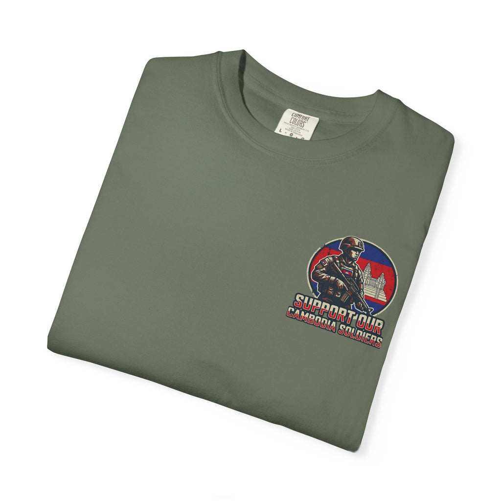 Support Our Cambodia Soldiers T-shirt | Cambodian Flag Military Design