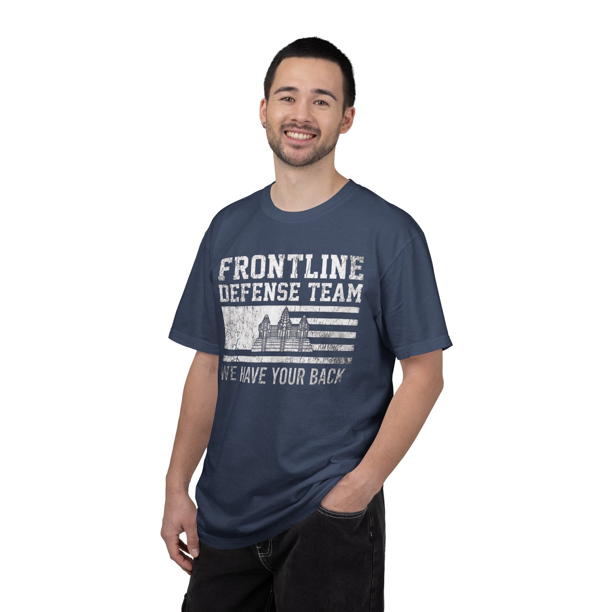 Frontline Defense Team We Have Your Back T-shirt | Military Flag Design