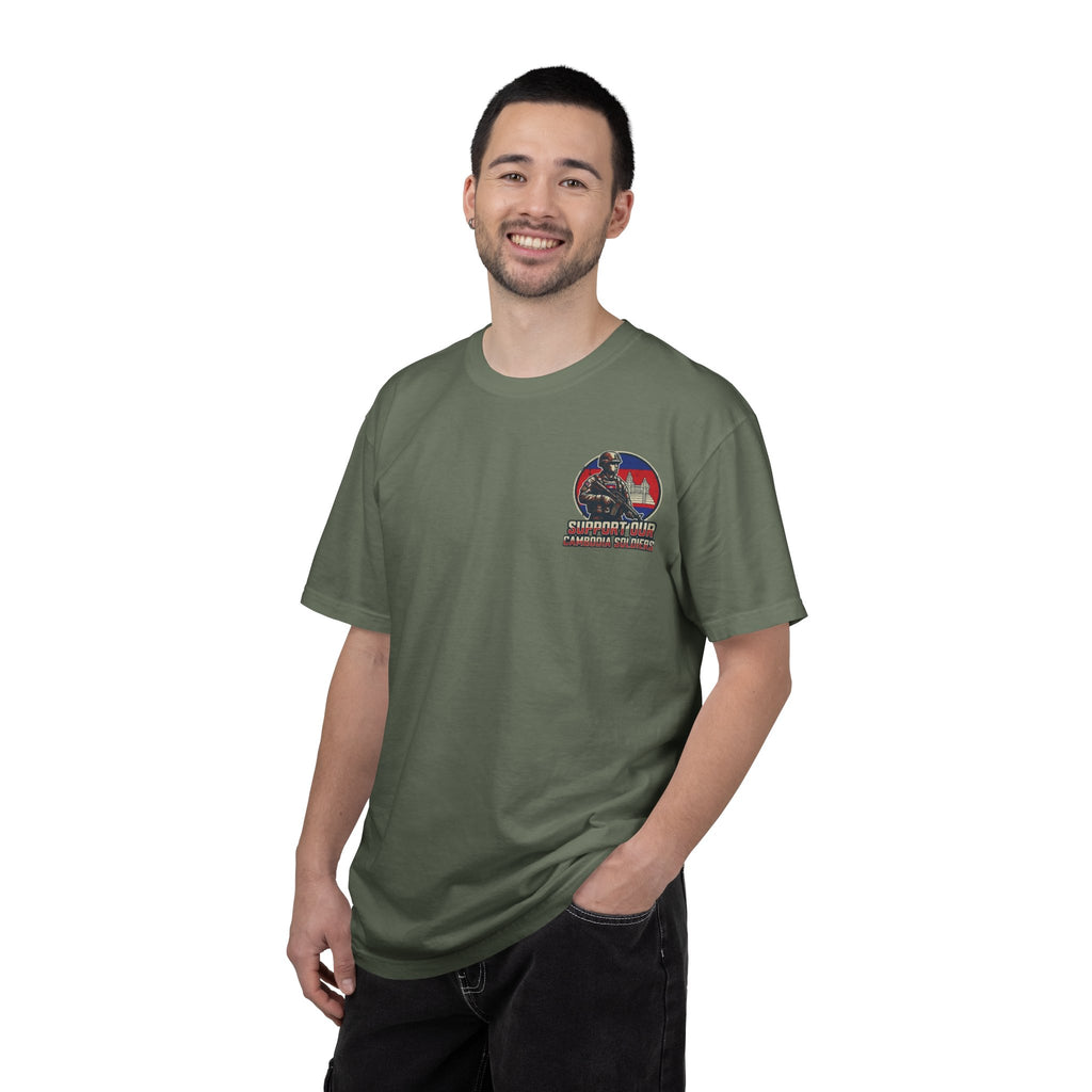 Support Our Cambodia Soldiers T-shirt | Cambodian Flag Military Design