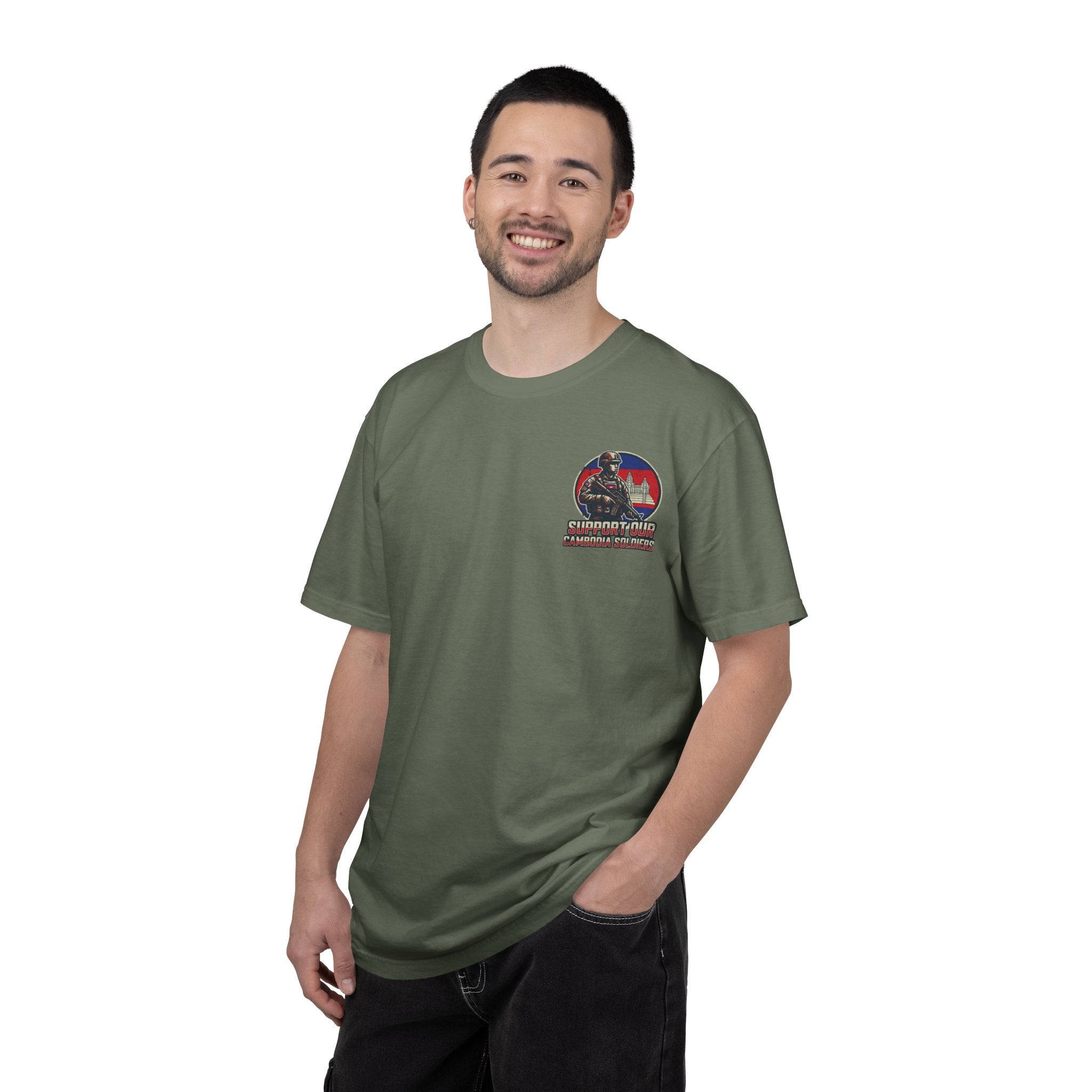 Support Our Cambodia Soldiers T-shirt | Cambodian Flag Military Design