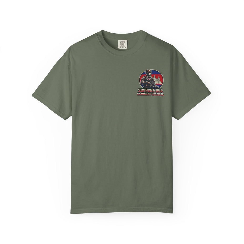 Support Our Cambodia Soldiers T-shirt | Cambodian Flag Military Design