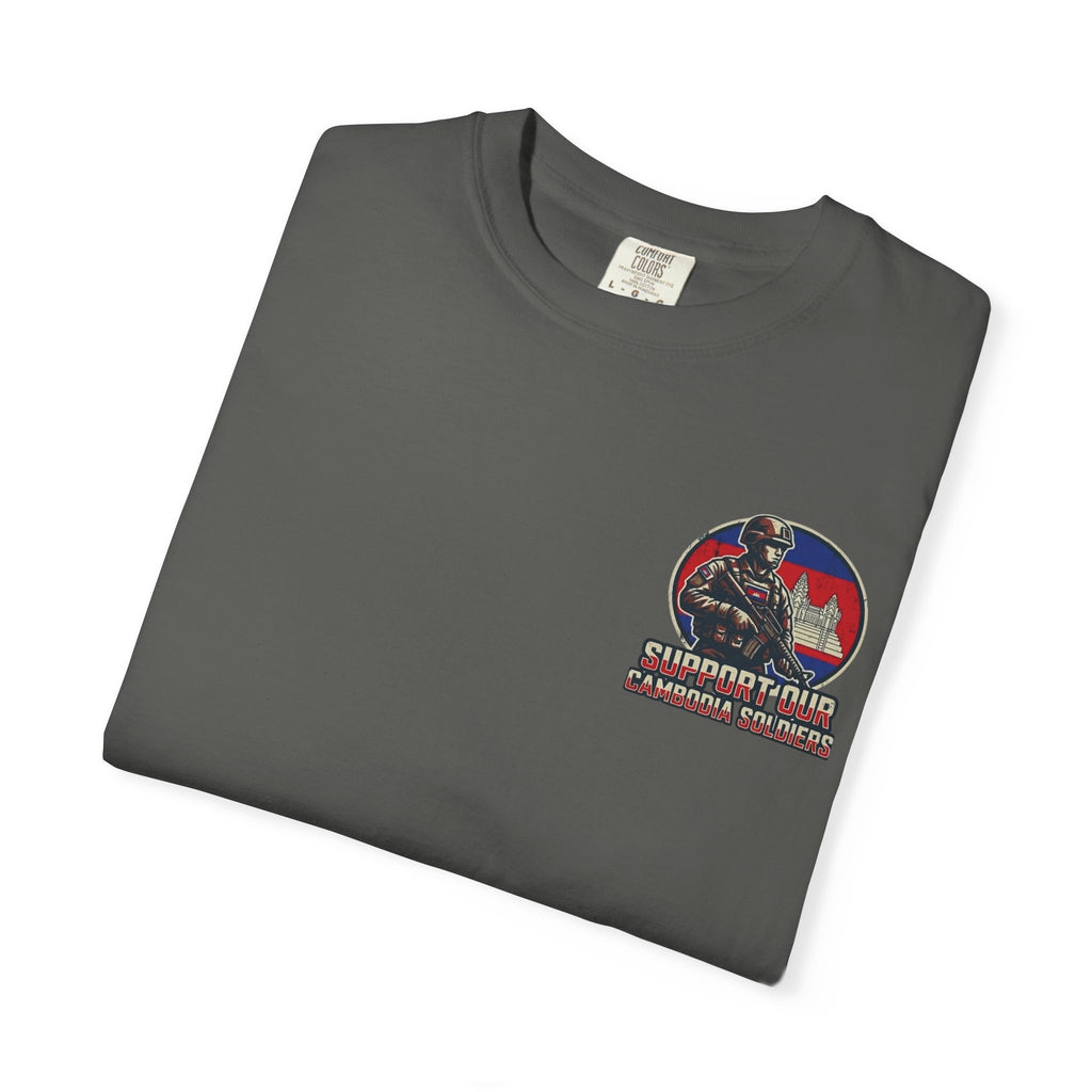 Support Our Cambodia Soldiers T-shirt | Cambodian Flag Military Design