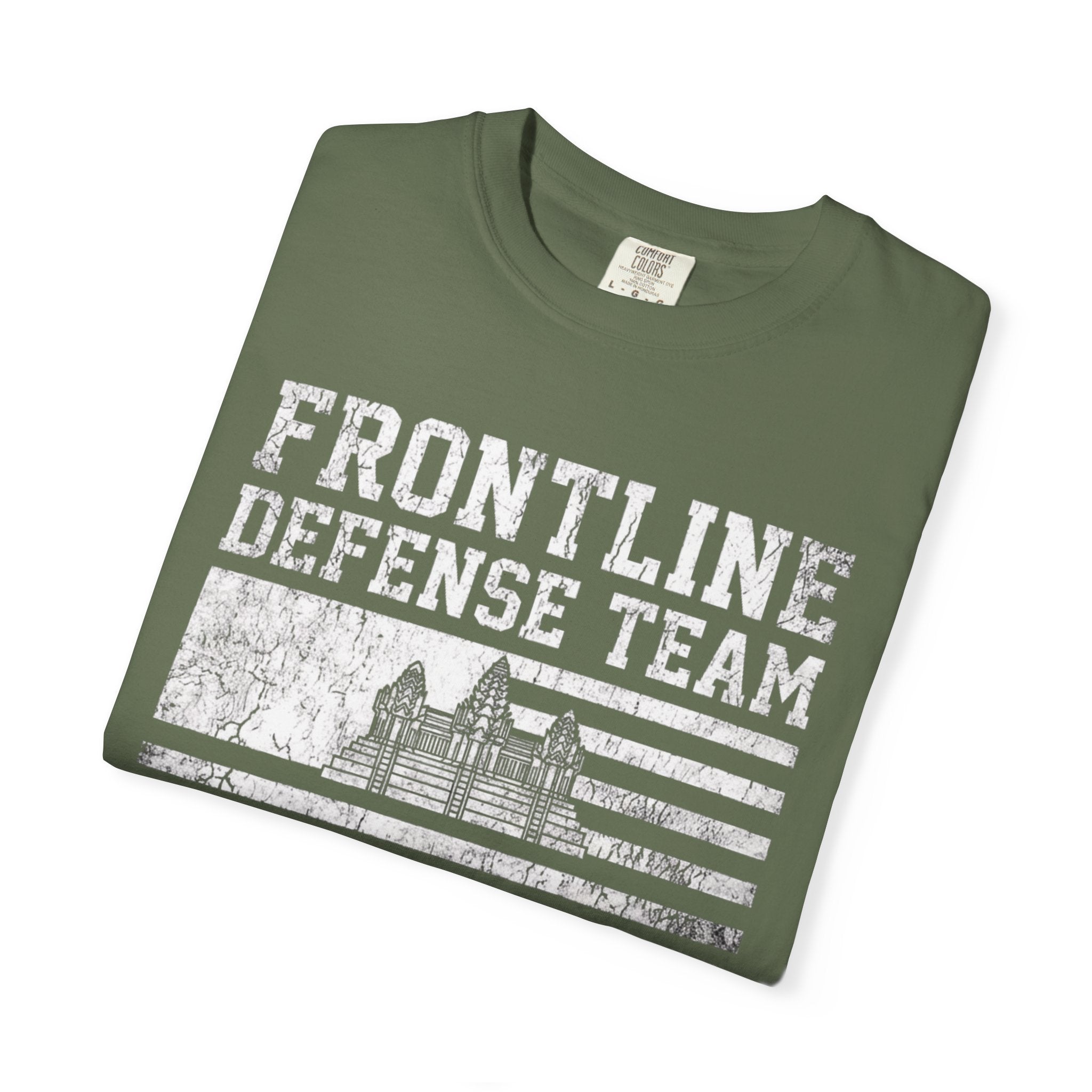Frontline Defense Team We Have Your Back T-shirt | Military Flag Design